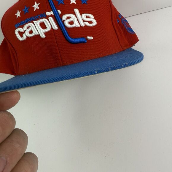 Wool Washington Capitals NHL Hockey Mitchell & Ness Red Blue Snapback Hat Cap - Picture 6 of 11